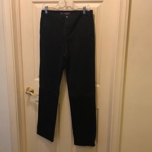 Black, straight leg pants